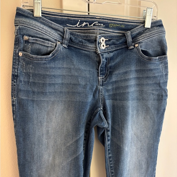 Inc Denim Straight Leg Curvy Fit Low Rise Jeans, Women's Size 4, Stretch Denim - Picture 2 of 11
